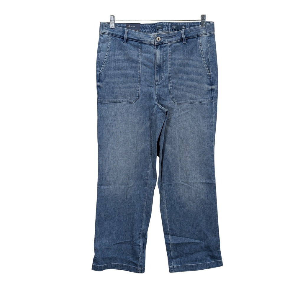 J‎ Jill Wide Leg Denim Jeans Women's 18 Regular Astoria Wash Casual New